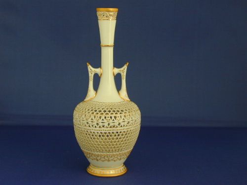 royal worcester reticulated vase by george owen