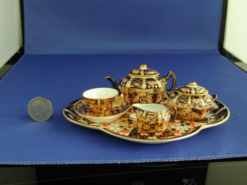 royal crown derby miniature solitaire or batchelor tea set