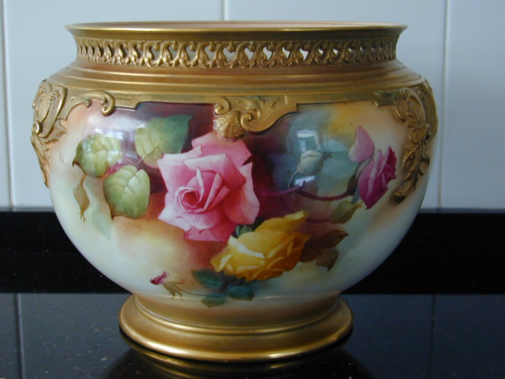 royal worcester artist signed jardiniere