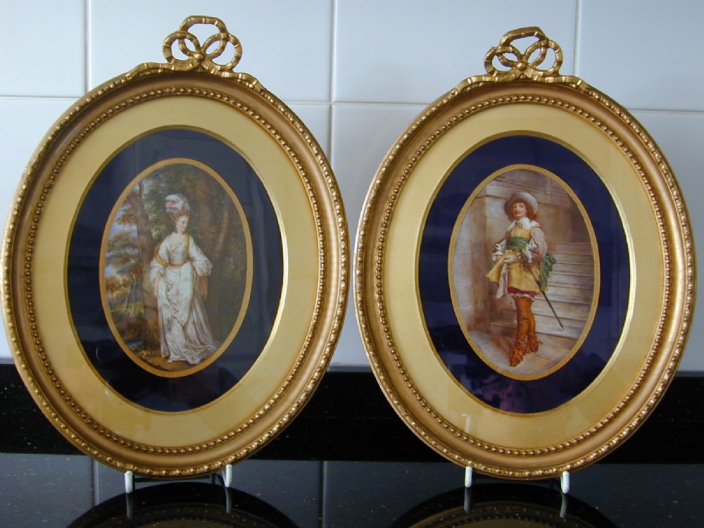 royal worcester pair of plaques by hawkins