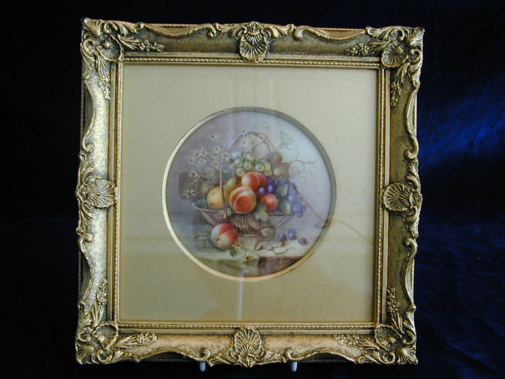 royal worcester framed plaque by richard sebright