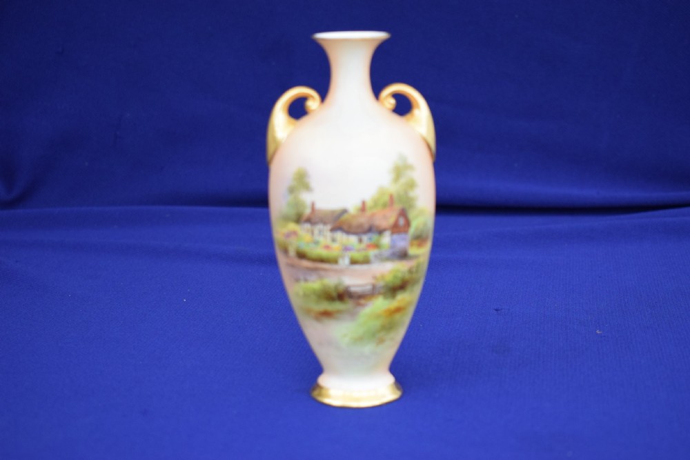 royal worcester vase signed harry davis