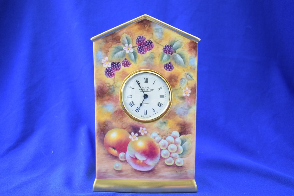 royal worcester painted fruit millenium clock artist signed