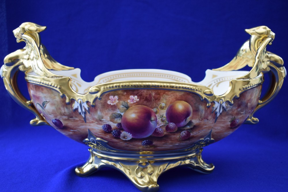 royal worcester painted fruit dragon boat