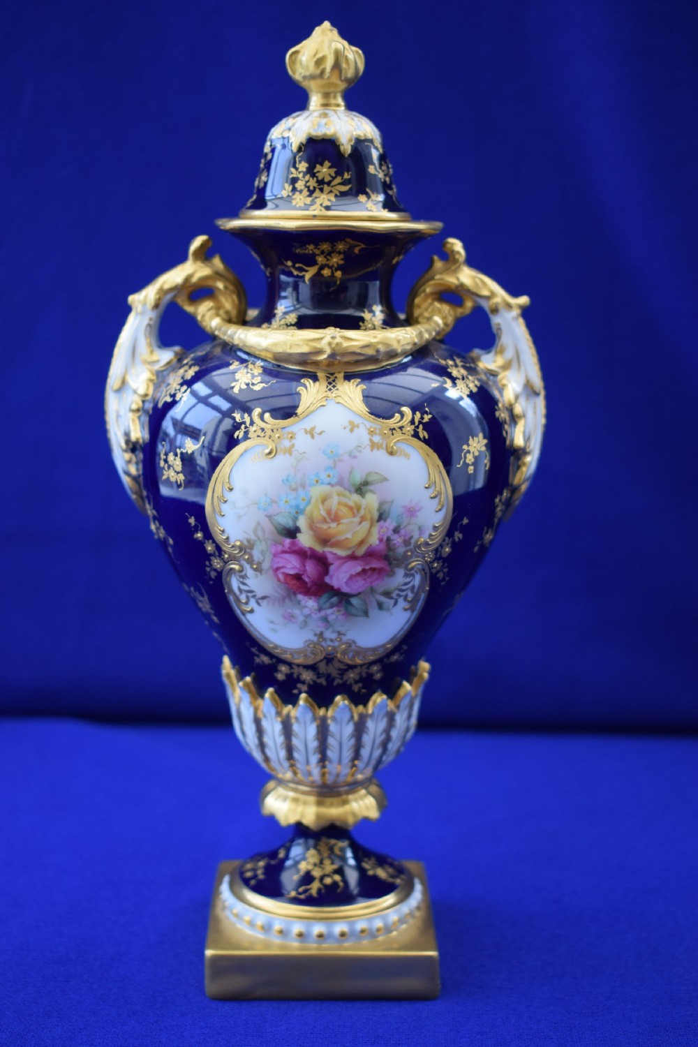 royal worcester vase and cover decorated roses by h chair