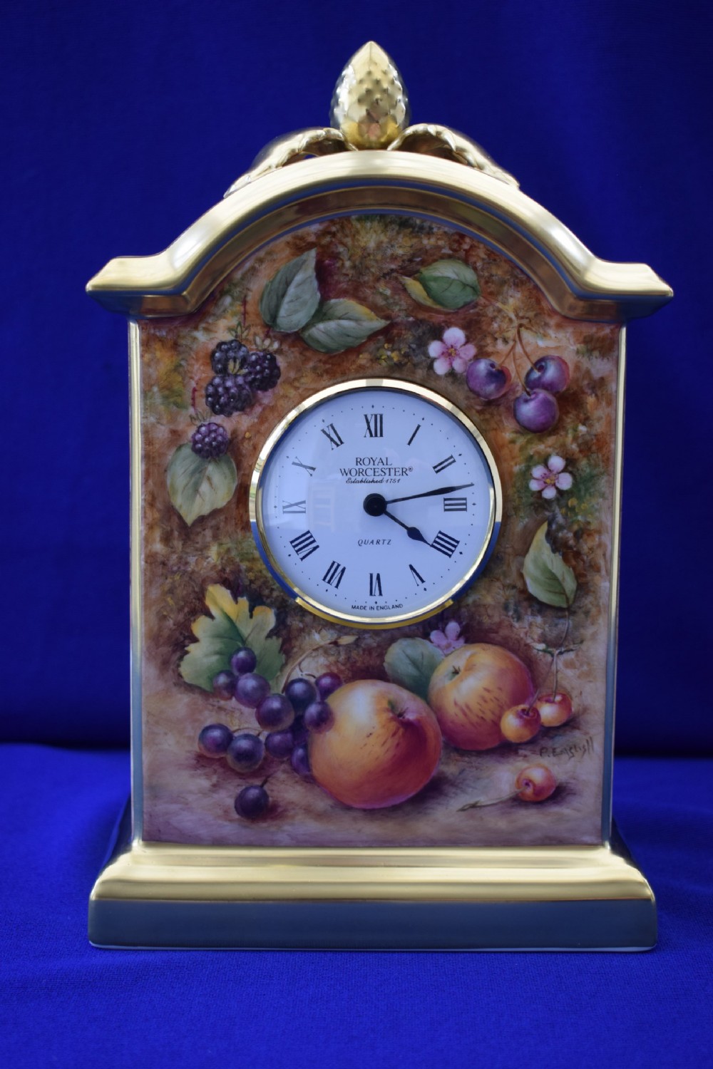 royal worcester painted fruit clock appleby fair