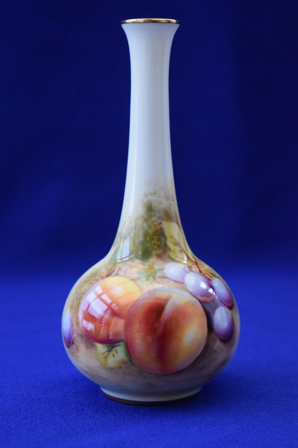 royal worcester painted fruit small bud vase