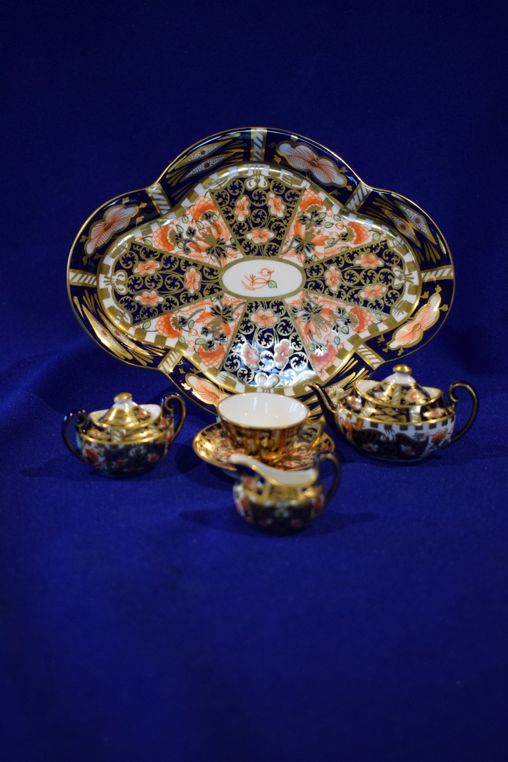 royal crown derby miniature solitaire set early period