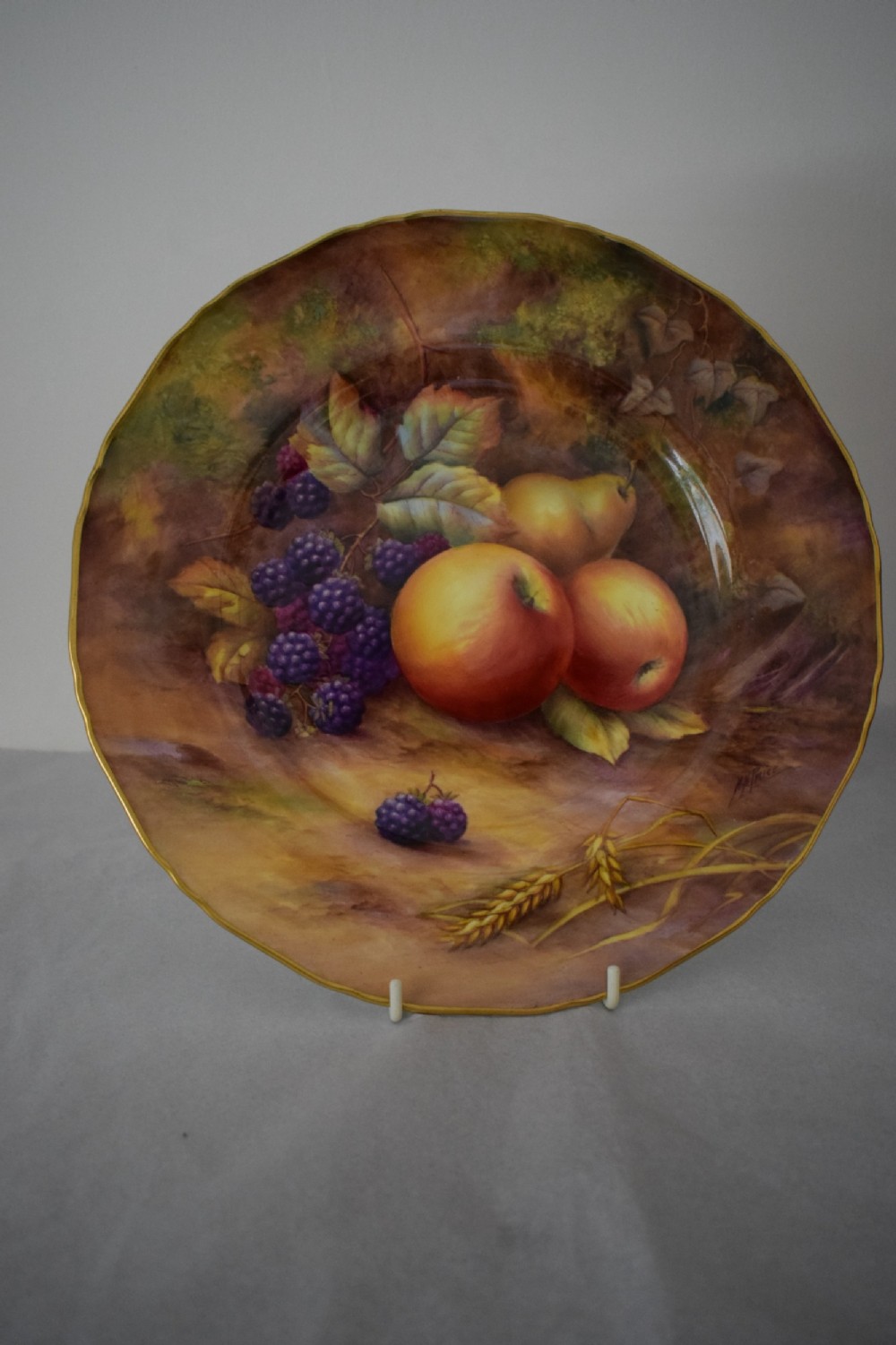 royal worcester painted fruit large size plate signed hh price