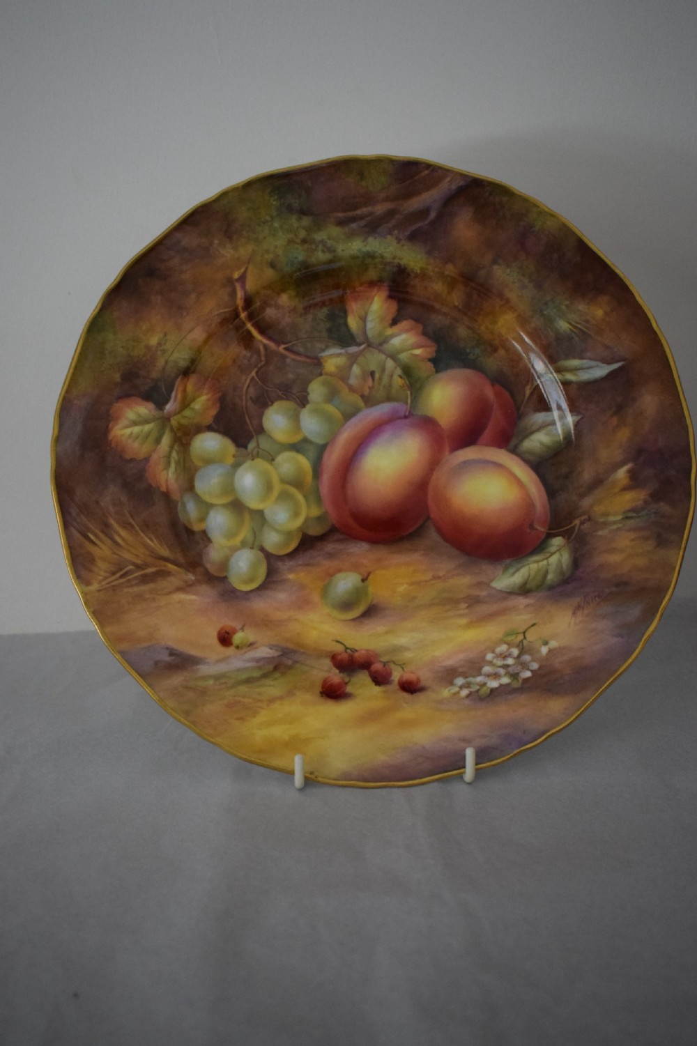royal worcester painted fruit large size plate signed hh price