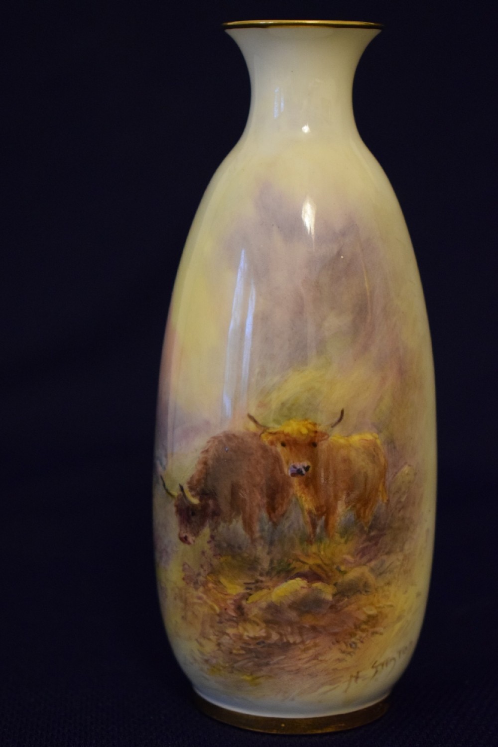 royal worcester vase by h stinton