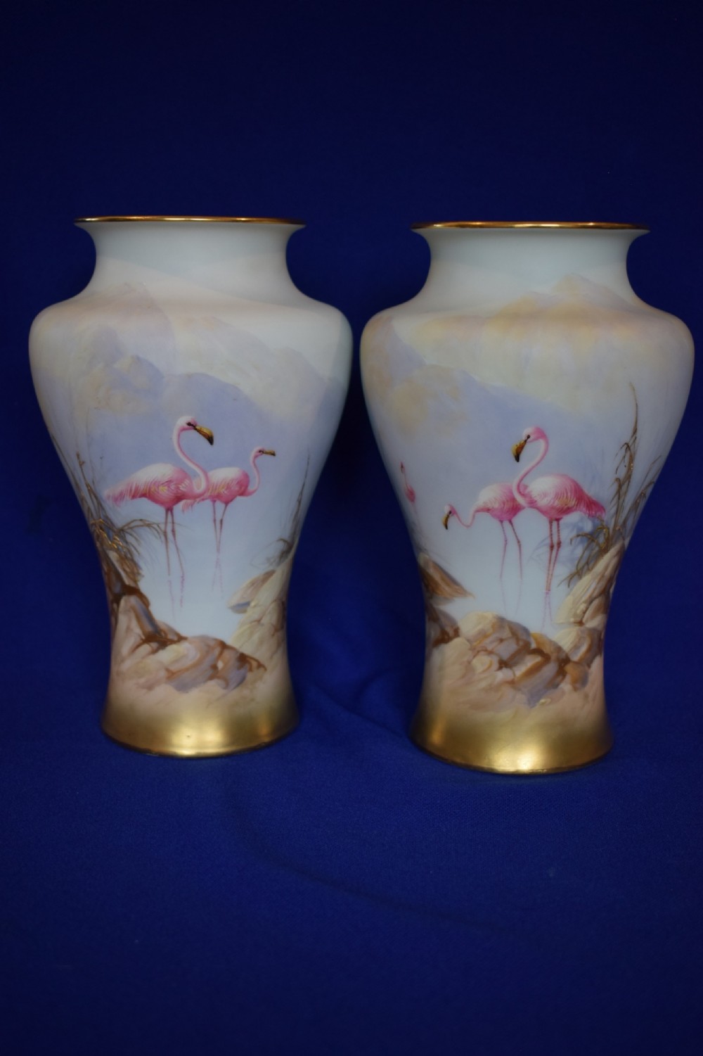 royal worcester pair of vases signed w powell