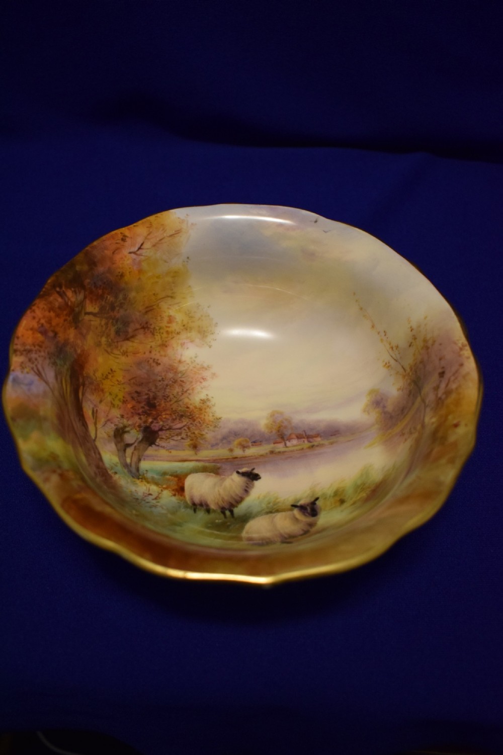 royal worcester bowl decorated by harry davis