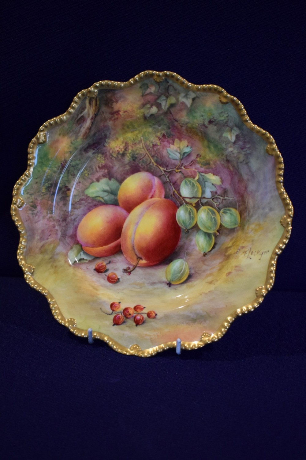 royal worcester painted fruit star edge plate