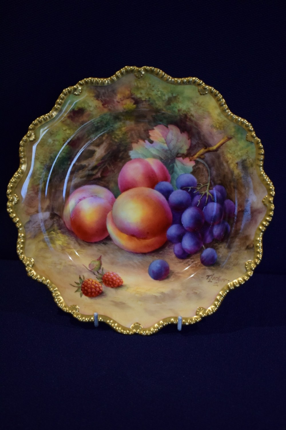 royal worcester painted fruit star edge plate