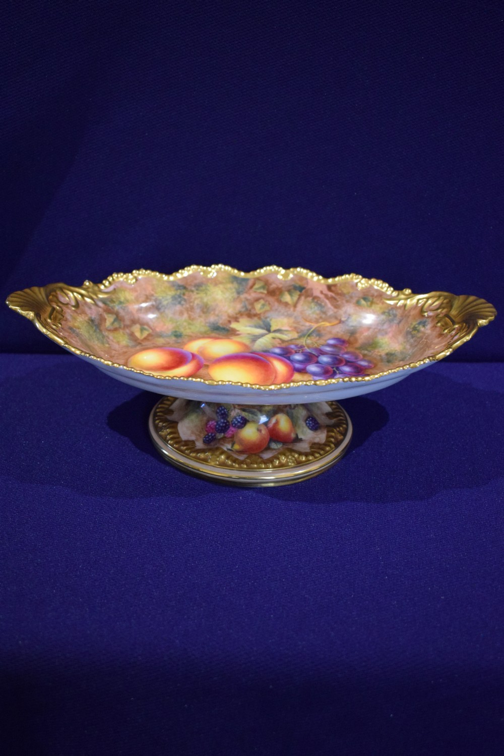 royal worcester painted fruit low comport by h ayrton