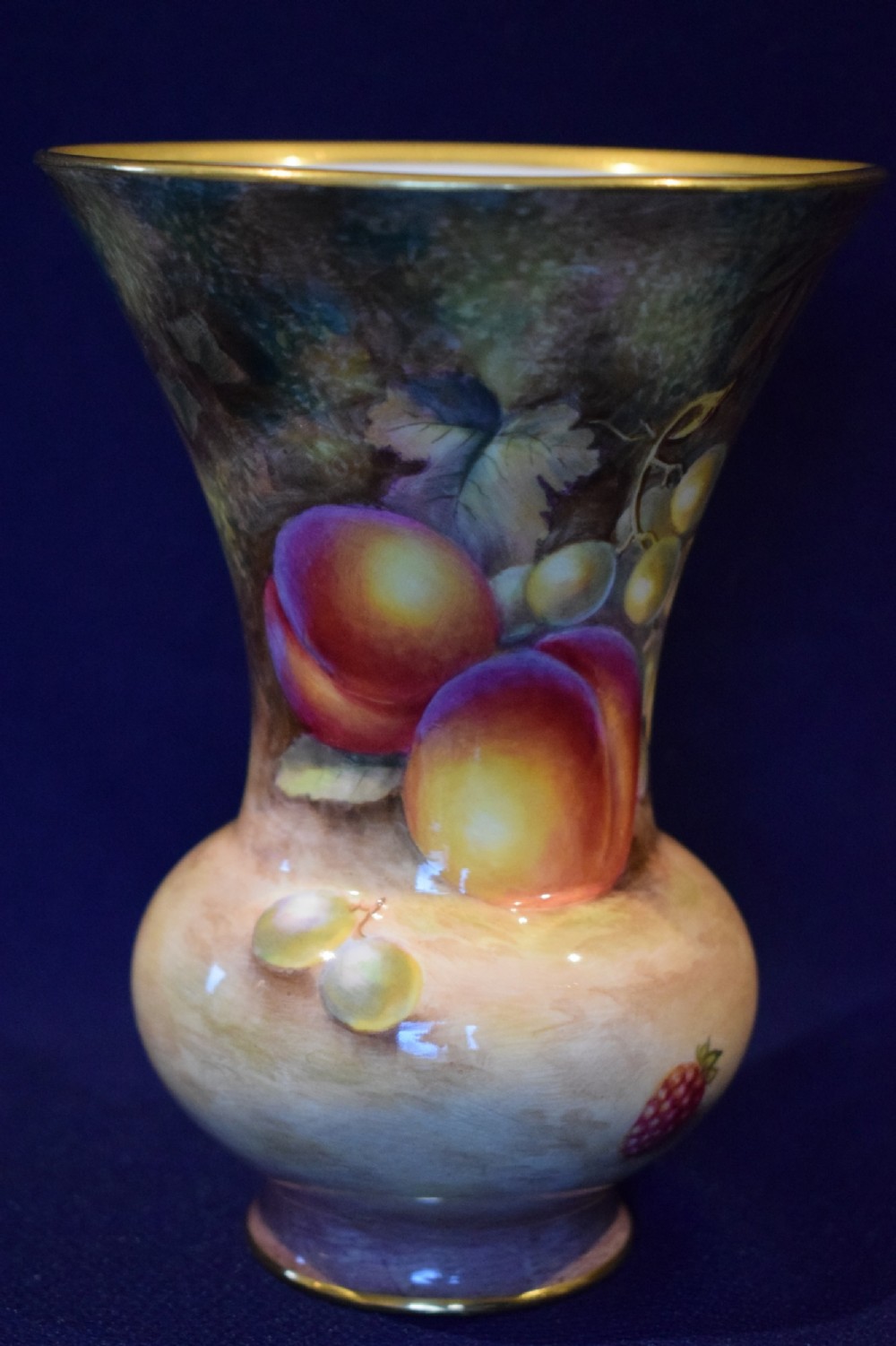 royal worcester vase painted fruit by h ayrton