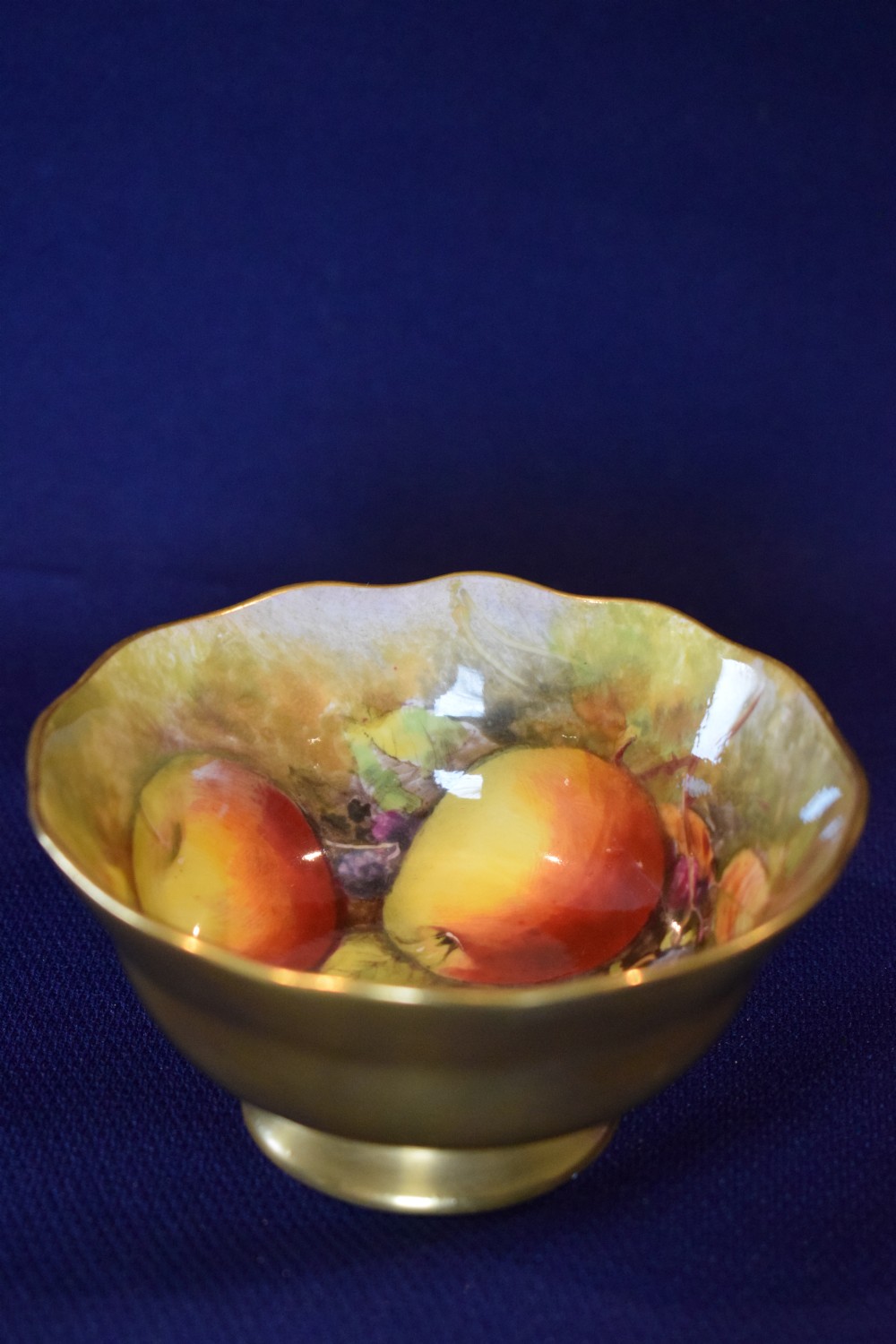 royal worcester painted fruit sugar bowl