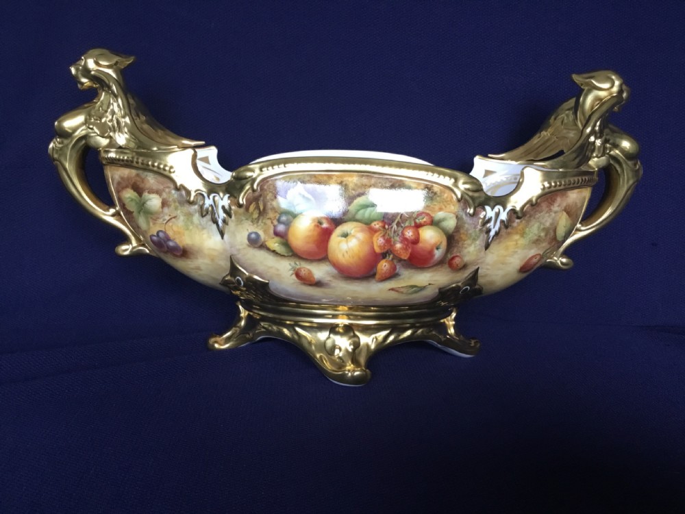 royal worcester painted fruit dragon boat