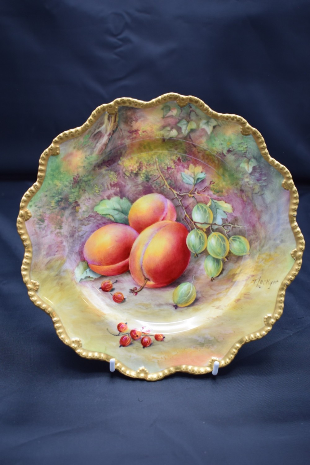 royal worcester painted fruit star edge plate
