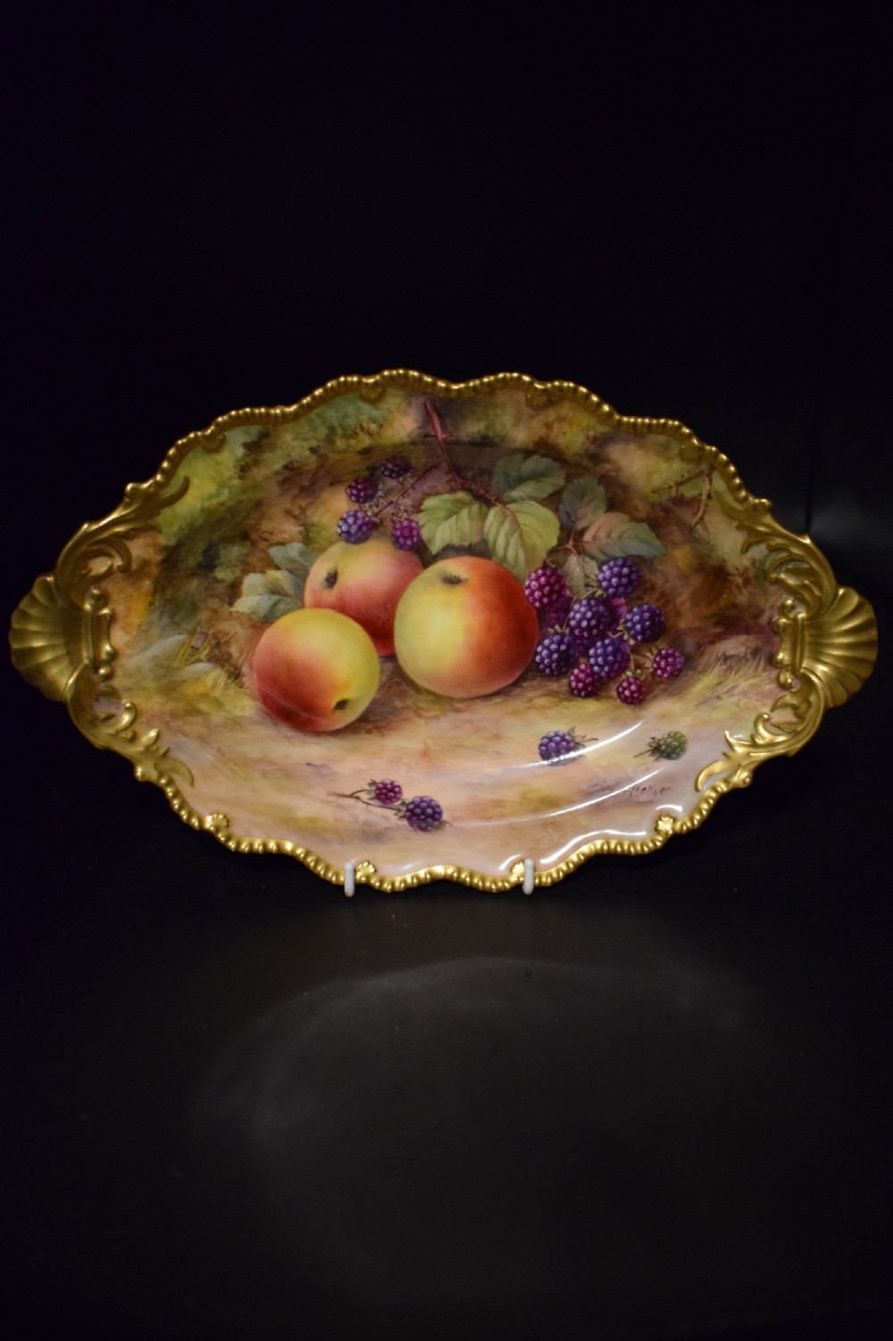 royal worcester painted fruit fish or dessert dish