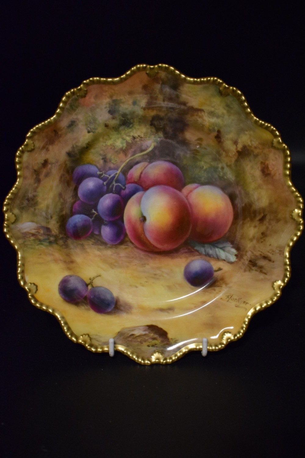royal worcester painted fruit star edge plate