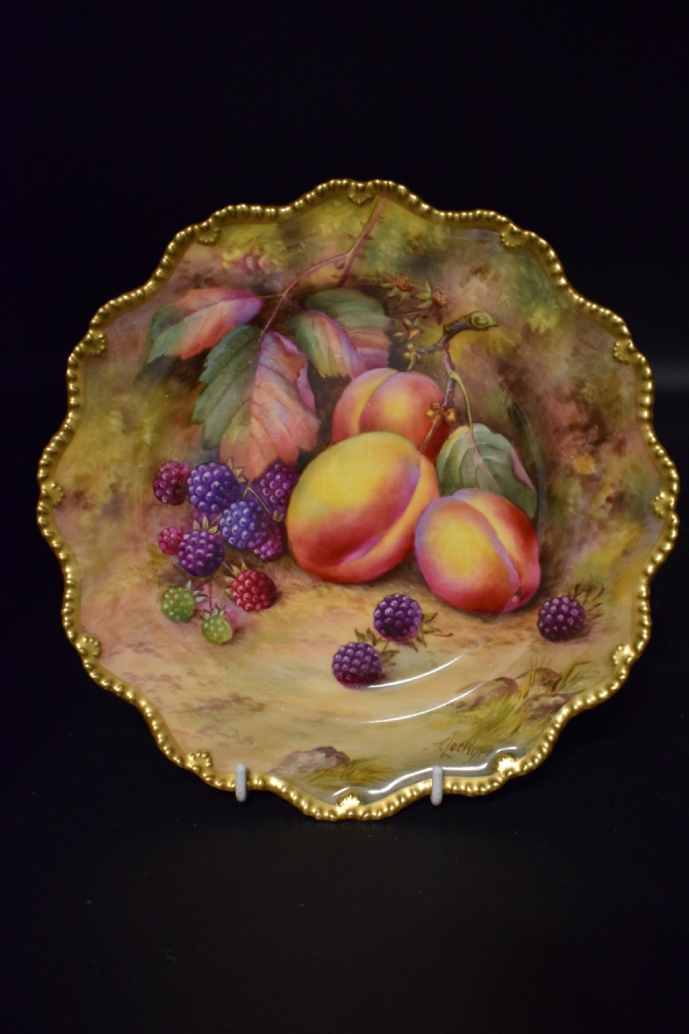 royal worcester painted fruit star edge plate