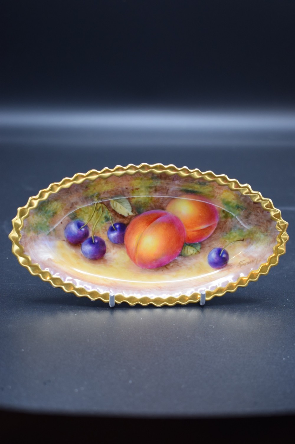 royal worcester bon bon dish signed freeman