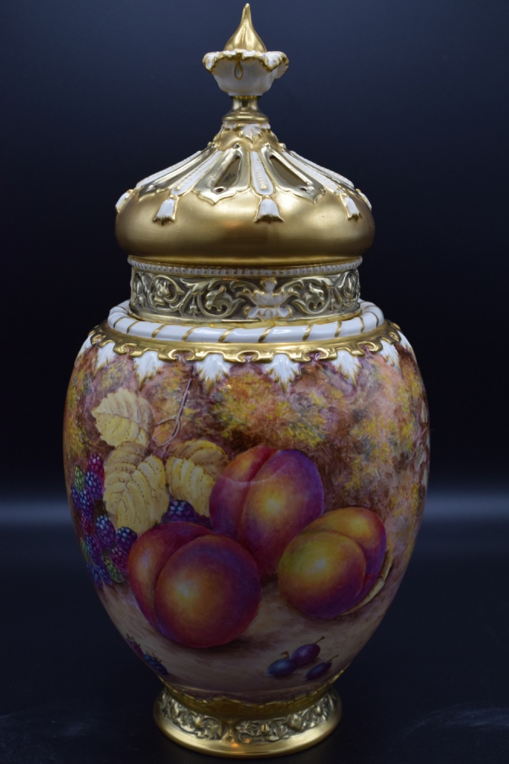 royal worcester 3 piece rose jar by freeman