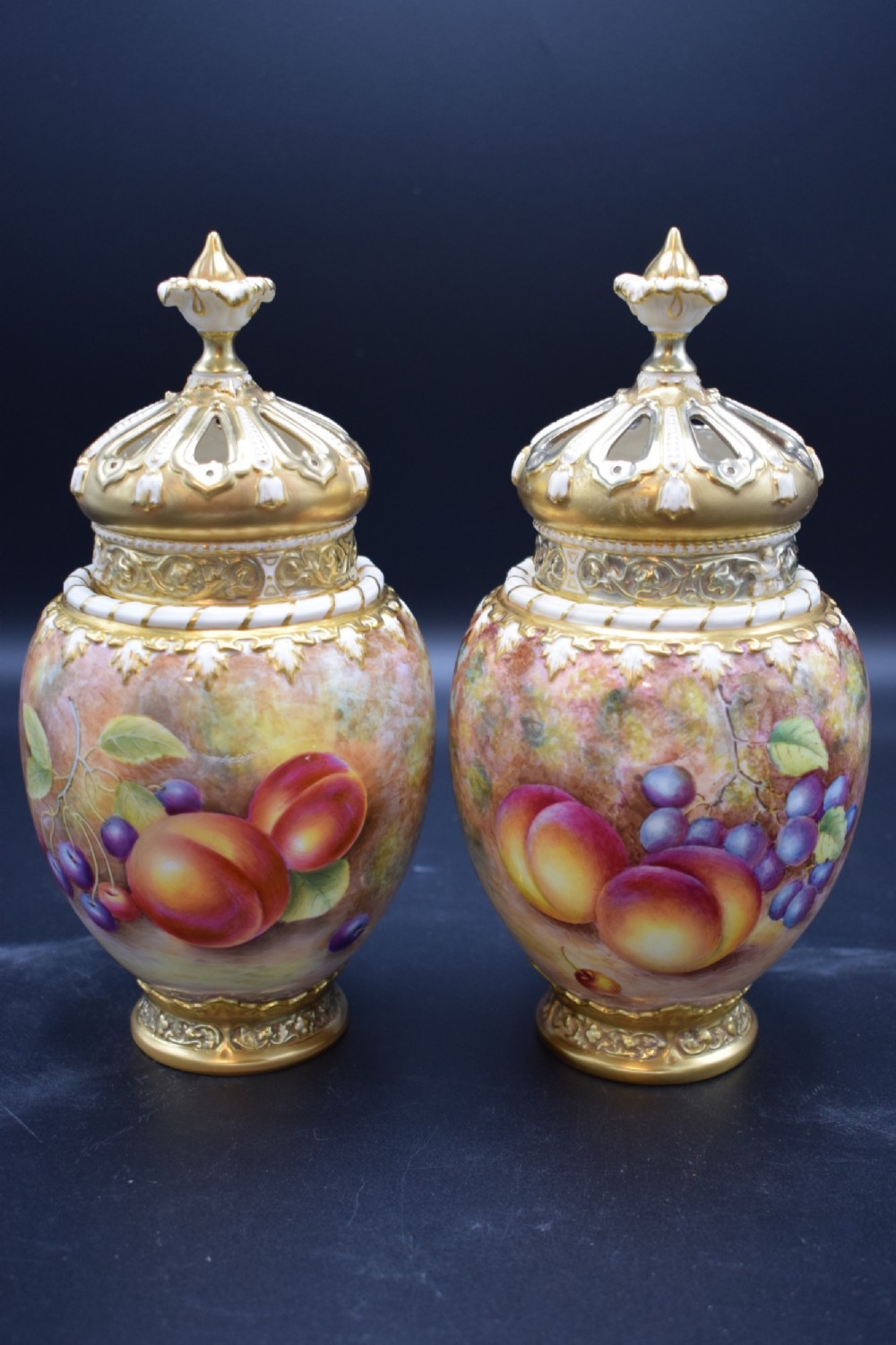 royal worcester pair of pot pourri vases and covers
