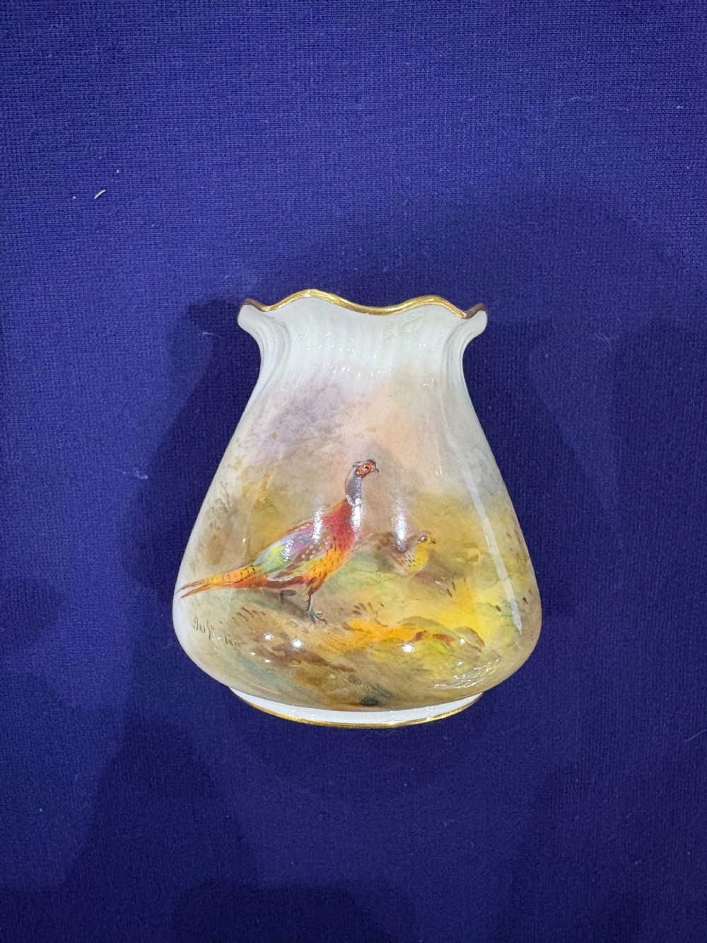 royal worcester small vase decorated by james stinton