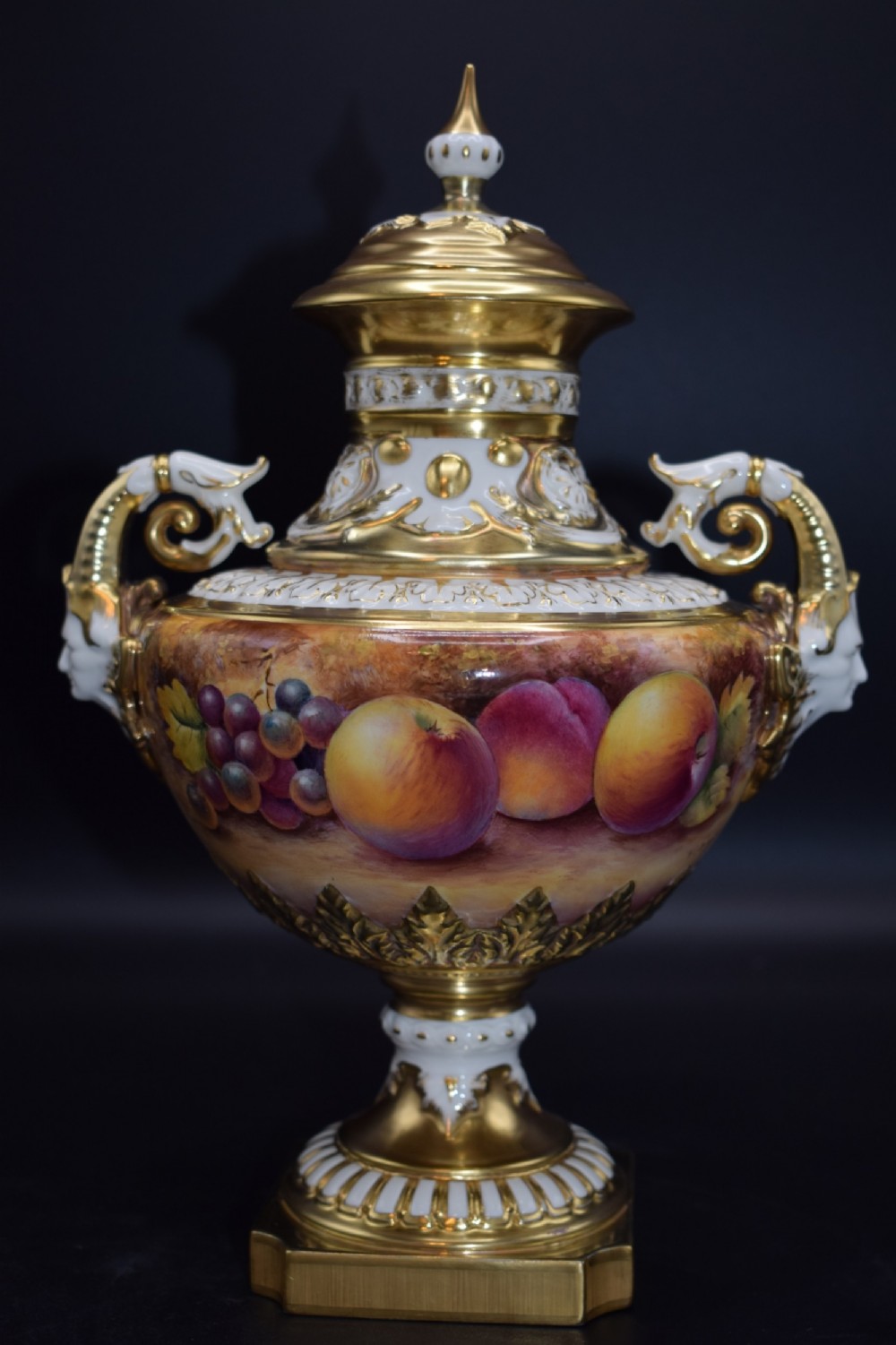 royal worcester angel head vase and cover signed p english