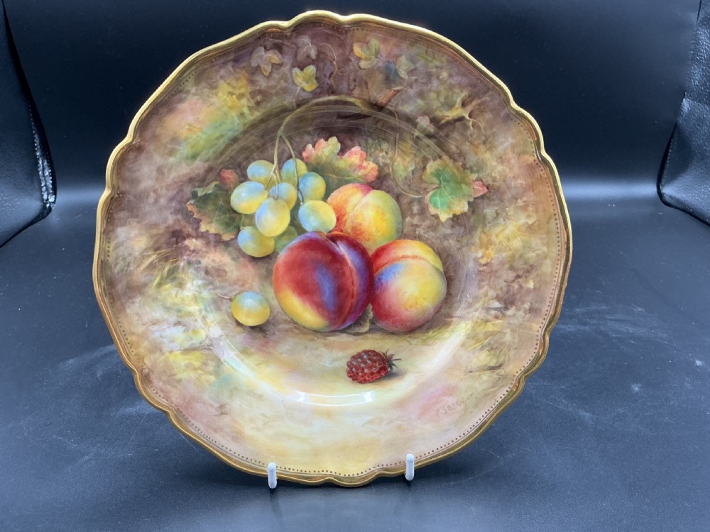 royal worcester painted fruit cabinet plate