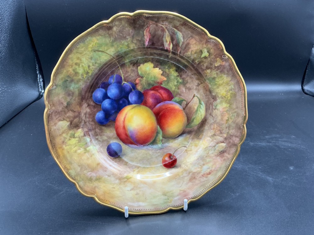 royal worcester painted fruit cabinet plate