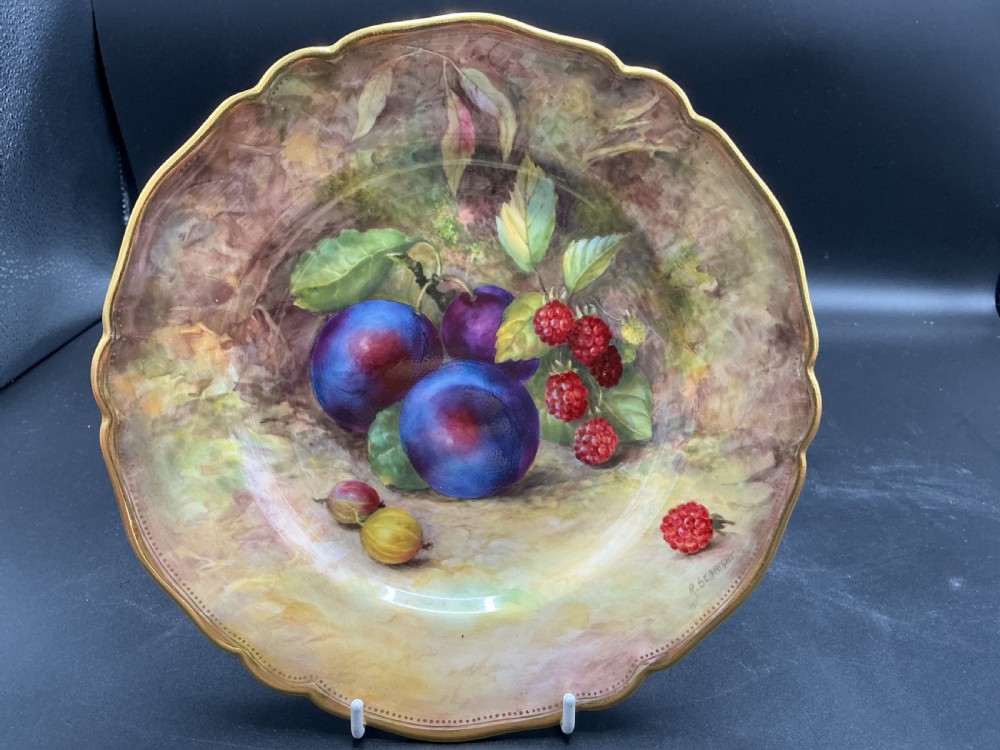 royal worcester painted fruit cabinet plate